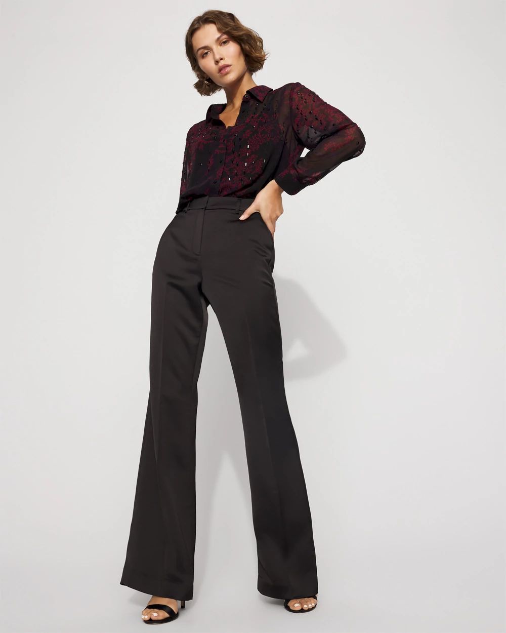 パンツ cornerstone 22aw wool dart flare slacks cornerstone 22aw wool dart flare slacks